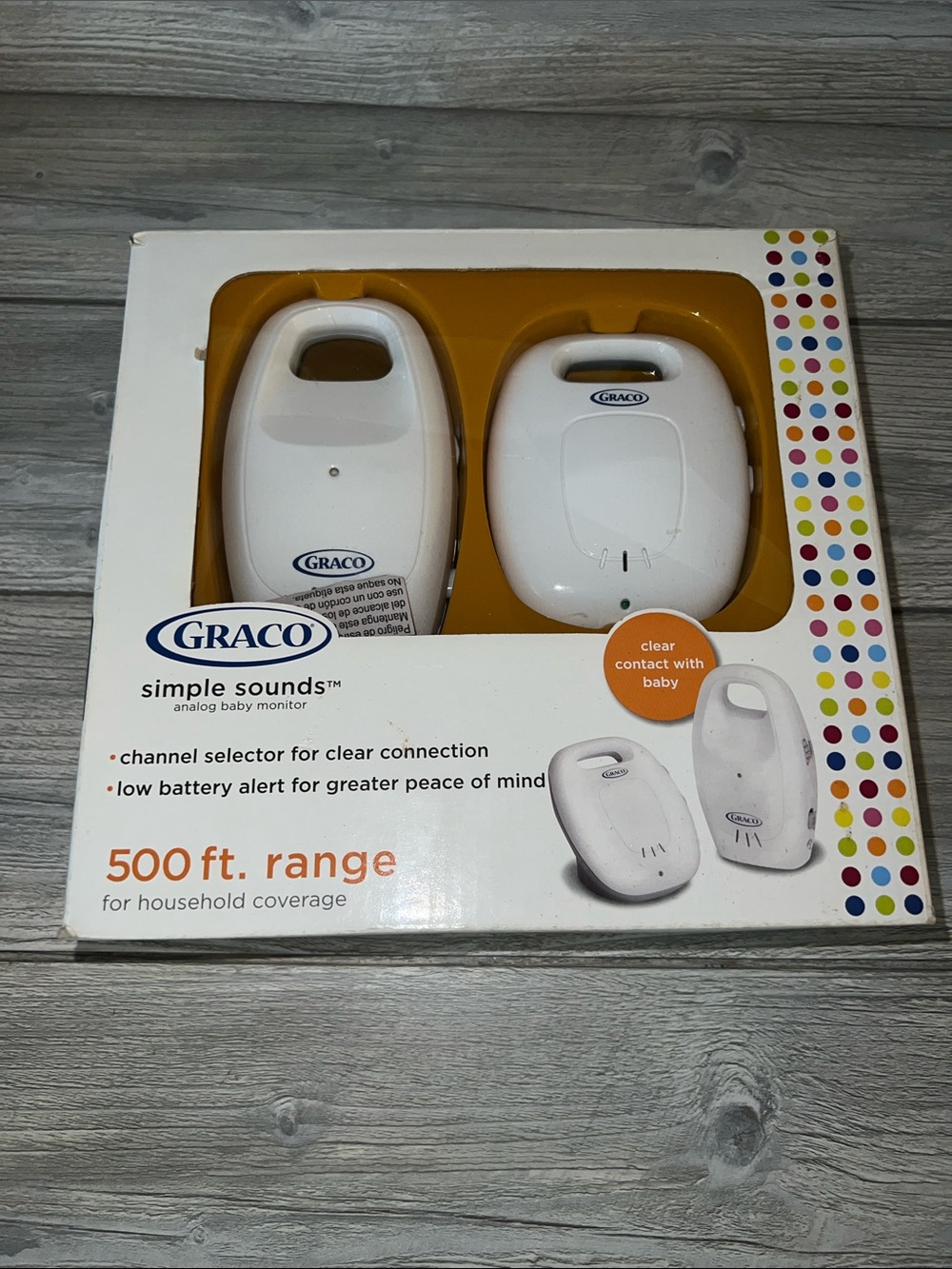 Graco Simple Sounds Baby Monitor - White - 500 ft Range